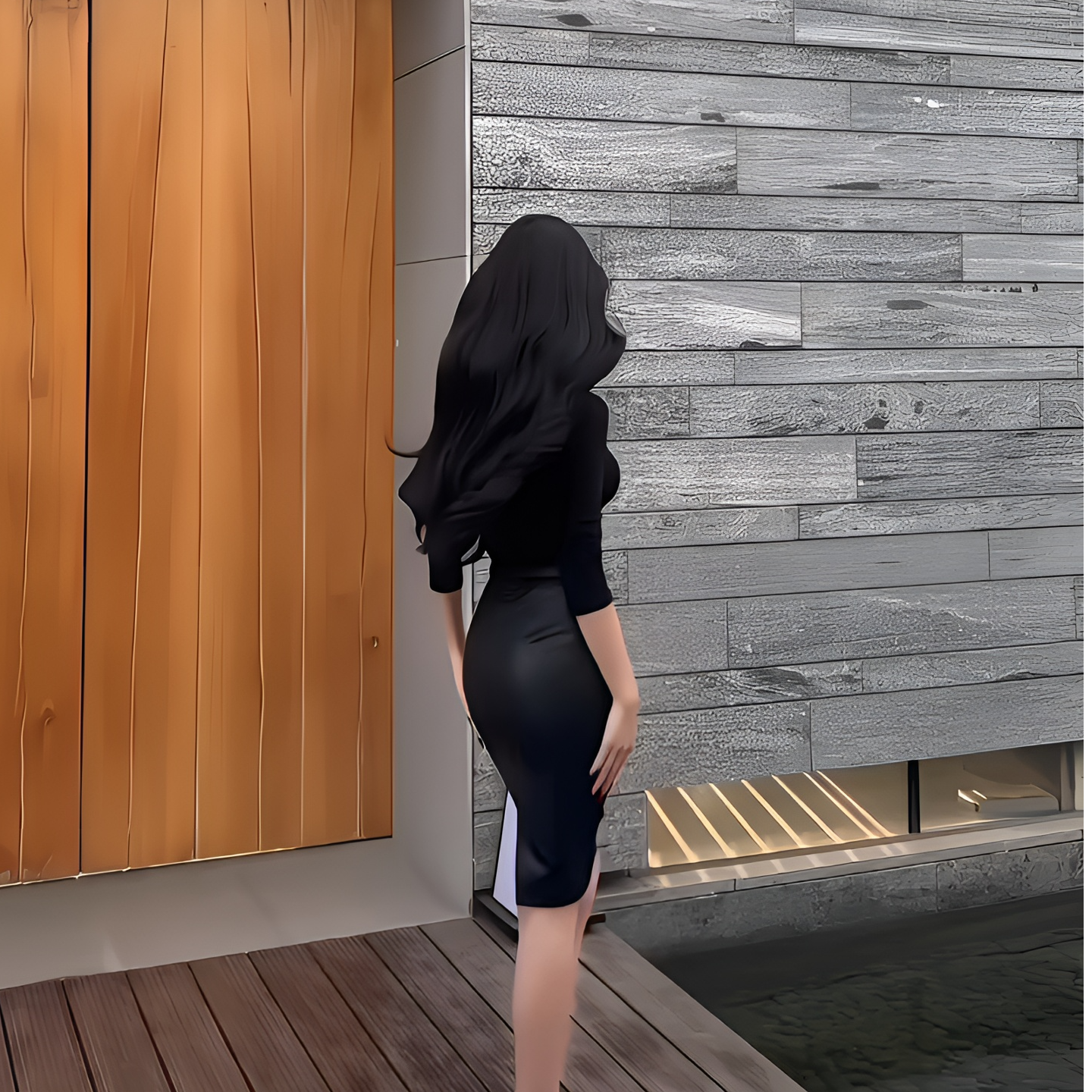 哑光皮半身裙女2025秋冬高腰开叉包臀显瘦辣妹中长款通勤约会战裙