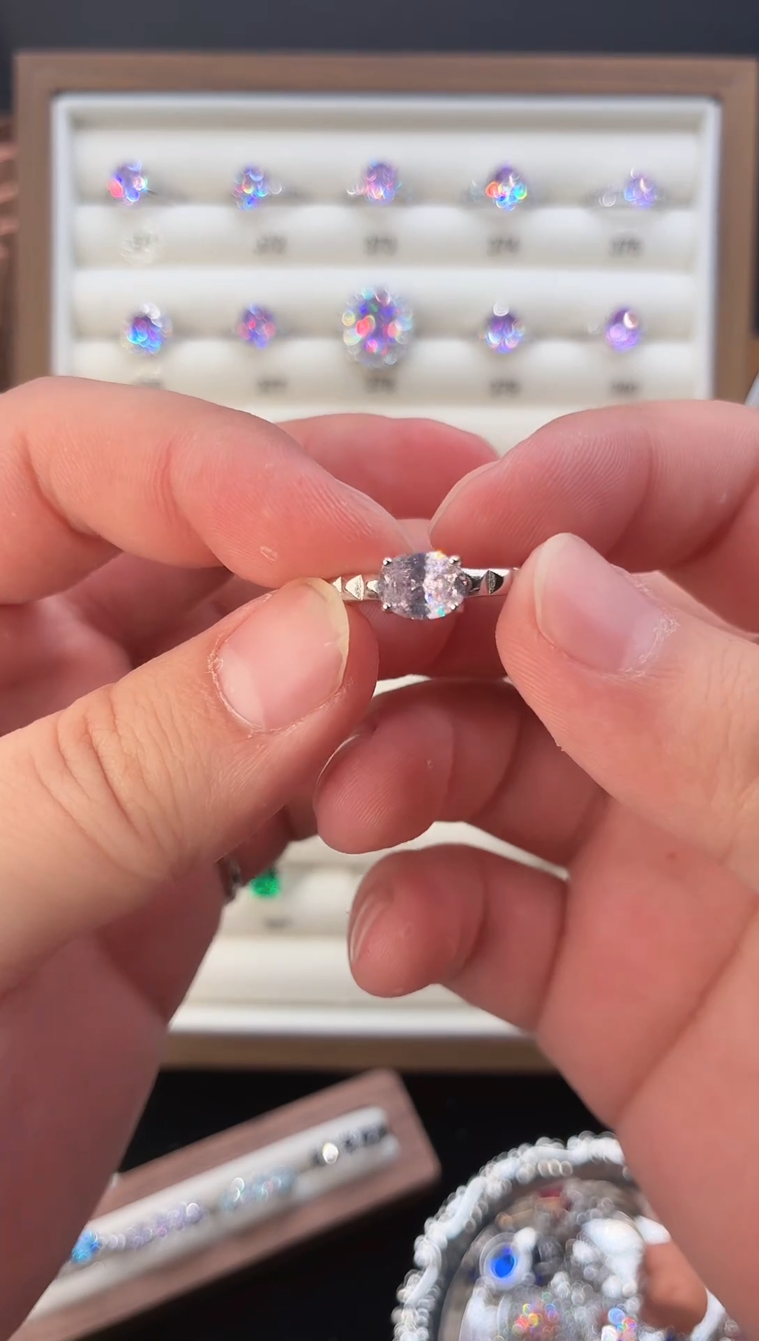 银S925镶嵌戒指绿柱石（摩根石）123456