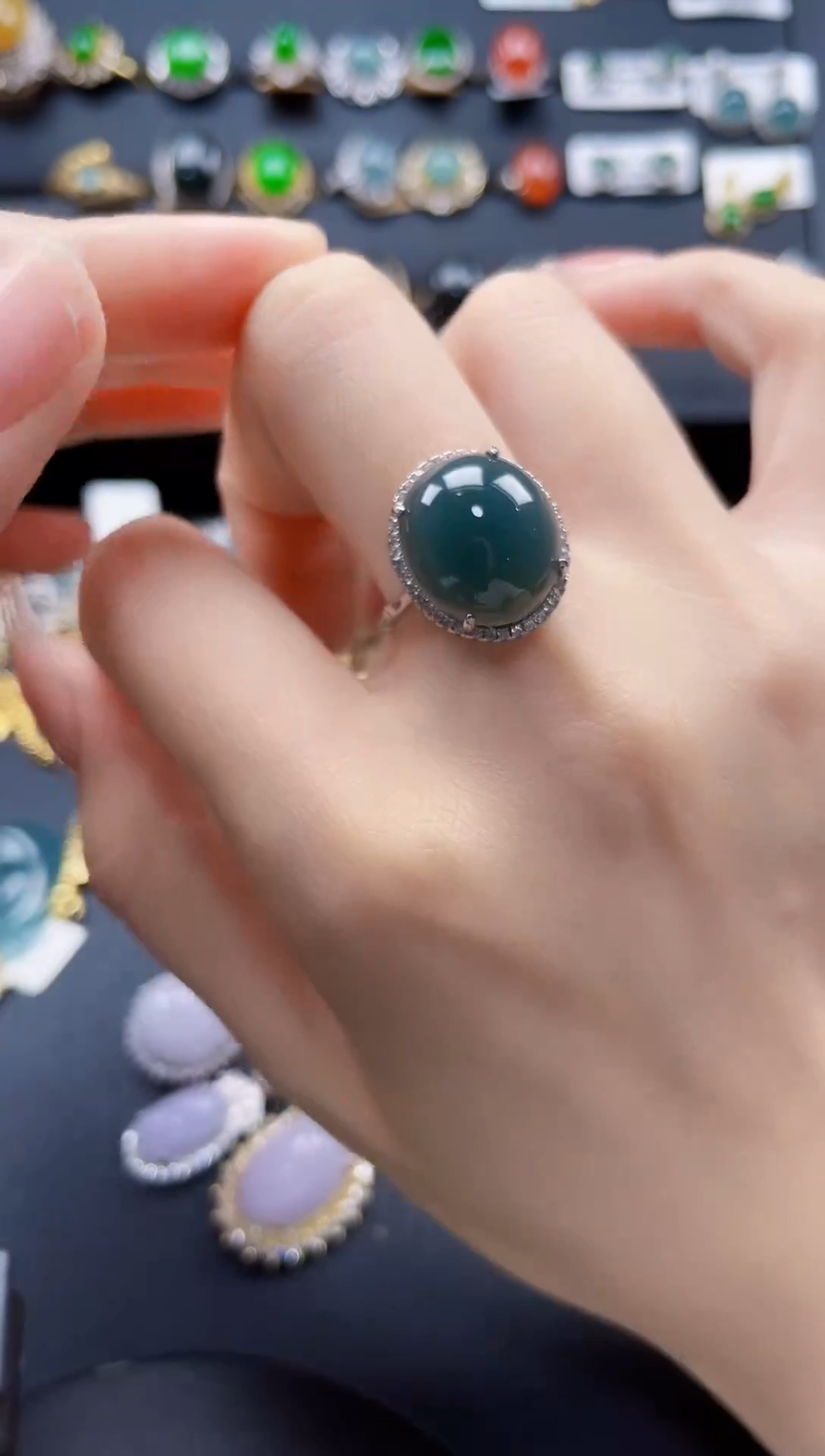 【闪购商品】翡翠戒指银S925镶嵌436543