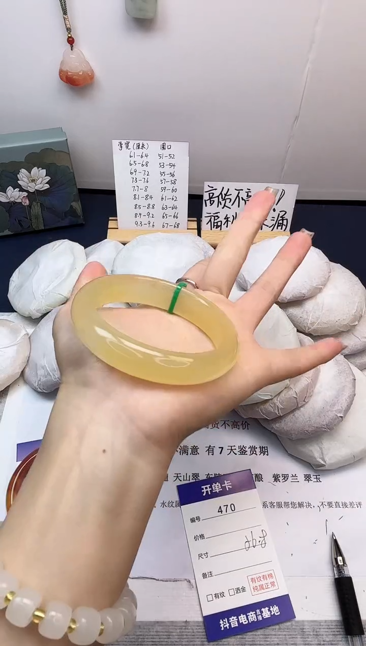 【闪购商品】石英质玉手镯未镶嵌470-财气镯-圈口57