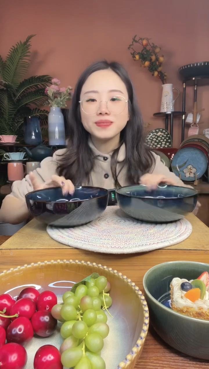 陶瓷7英寸双层窑变面碗  2件  微瑕