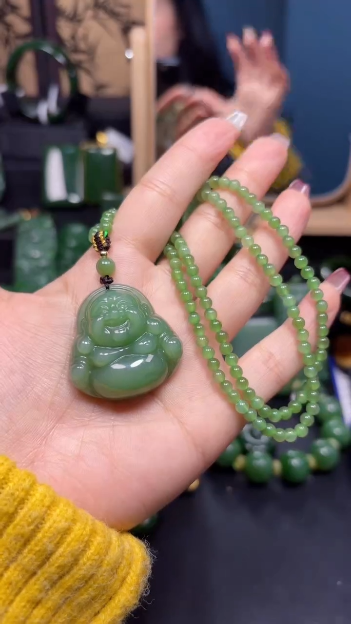 【闪购商品】和田玉（碧玉）吊坠(赠链)未镶嵌1