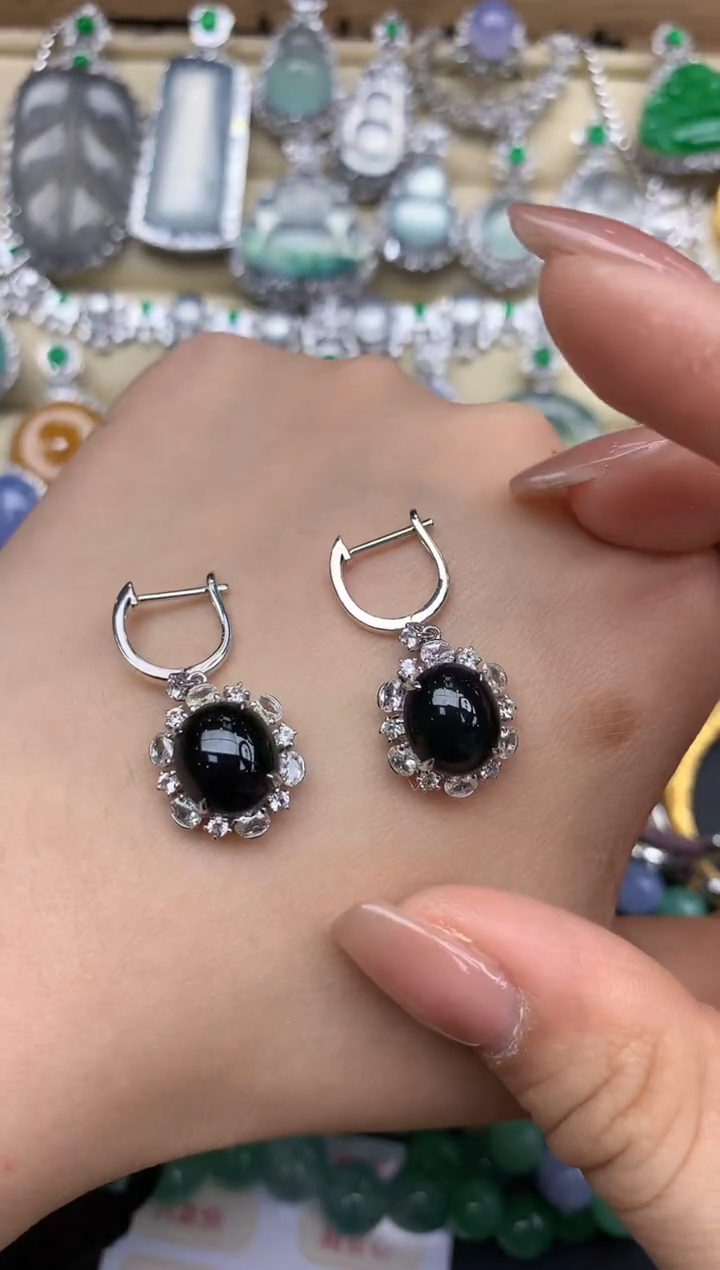 18K金镶嵌翡翠耳饰318-中国好珍宝