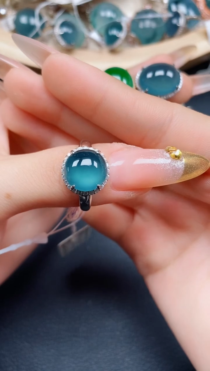 【闪购商品】翡翠戒指银S925镶嵌翡翠