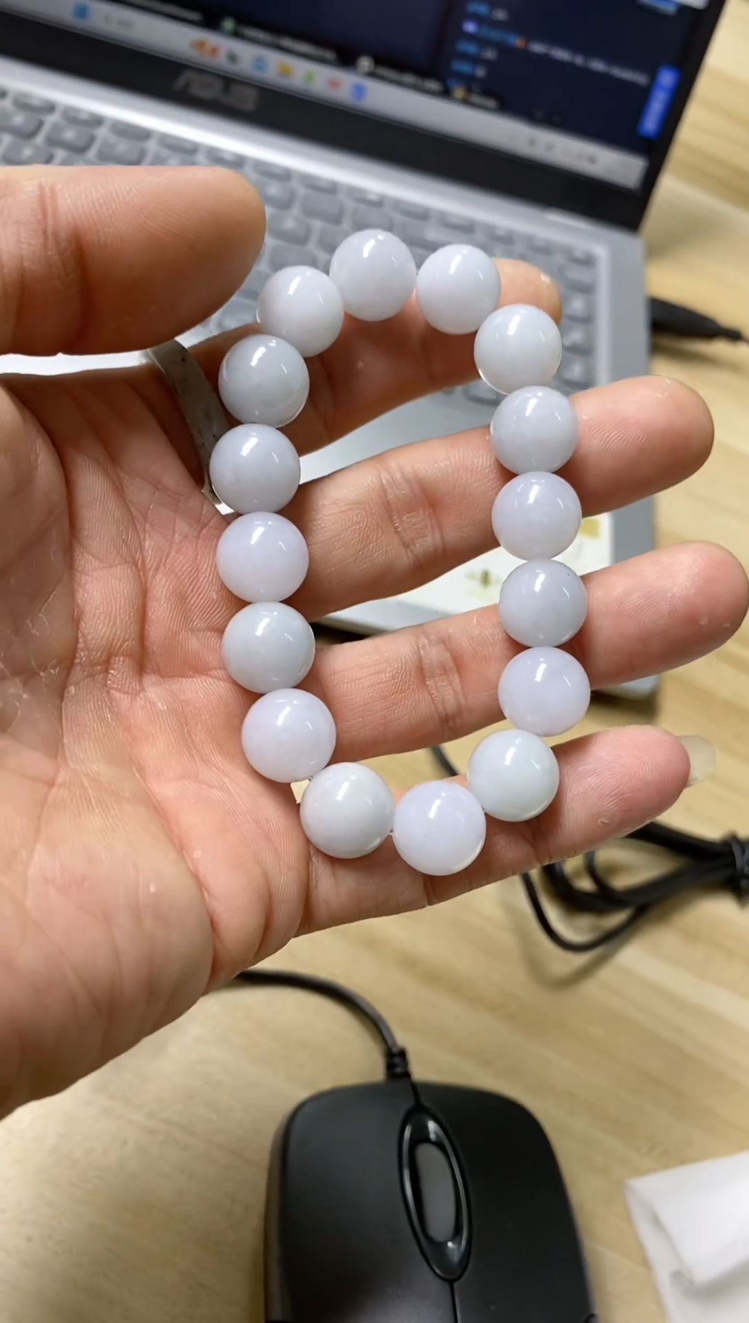 【闪购商品】翡翠颈饰未镶嵌天然缅甸翡翠A货卡12手串5颗