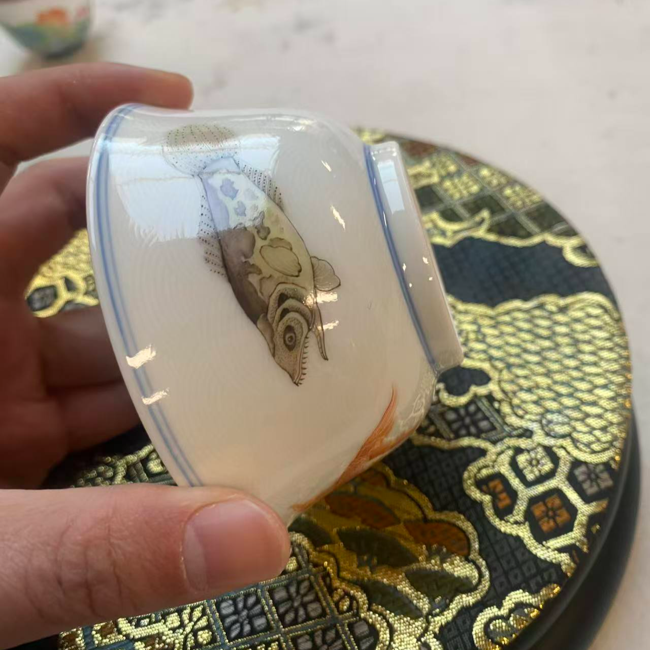 云巅汇 福利 描金五鱼杯