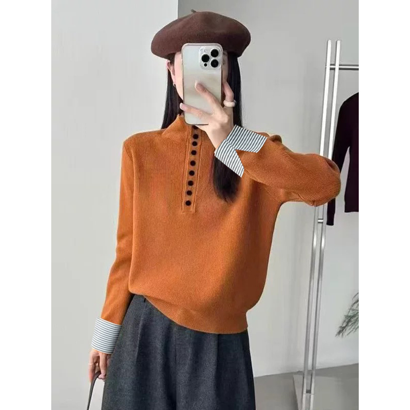 【燕麦色】3890外套超柔软高品质中领半开上衣