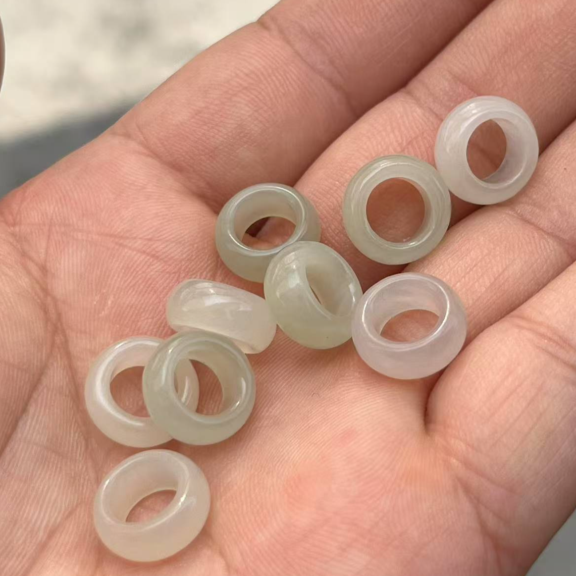 天然和田玉晴水跑环圆环配件菩提星月跑环圈diy配饰 内径7.5mm