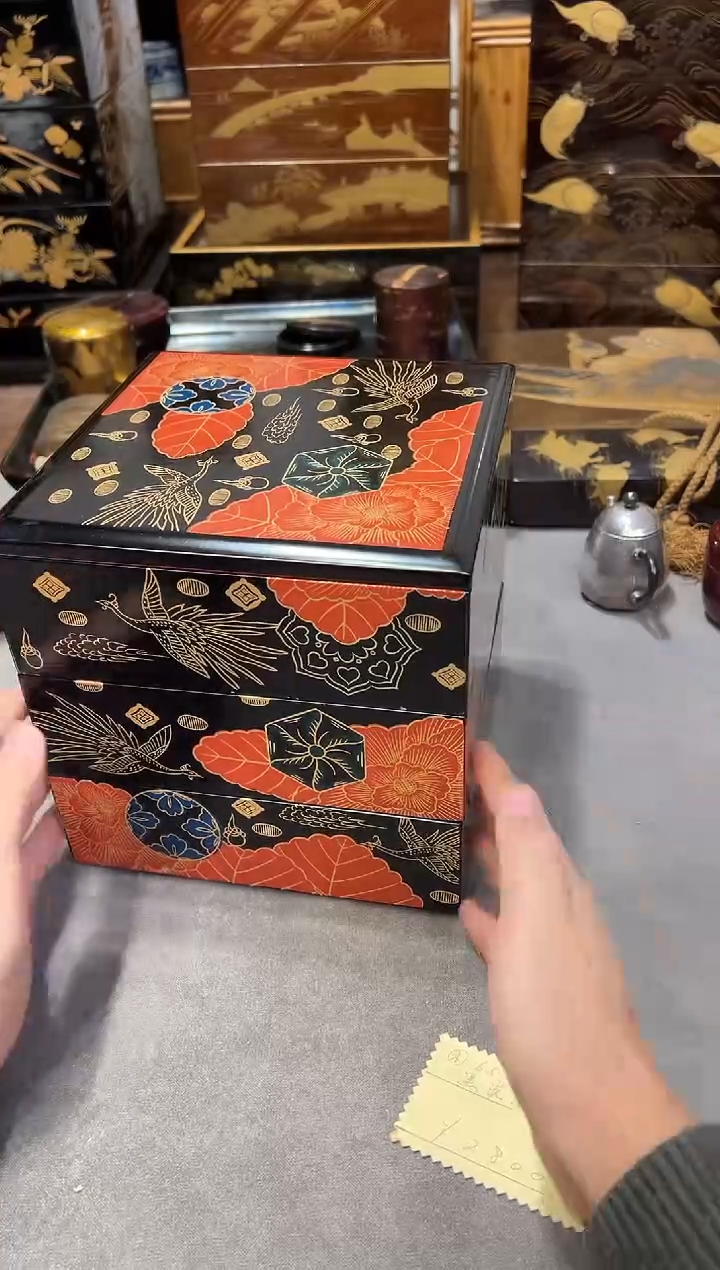 三段 大漆漆器大漆漆器