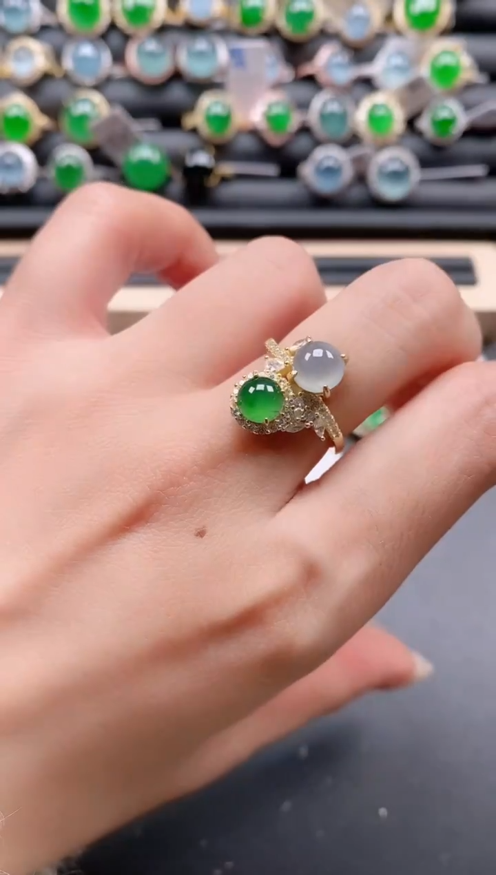 银S925镶嵌戒指翡翠11111