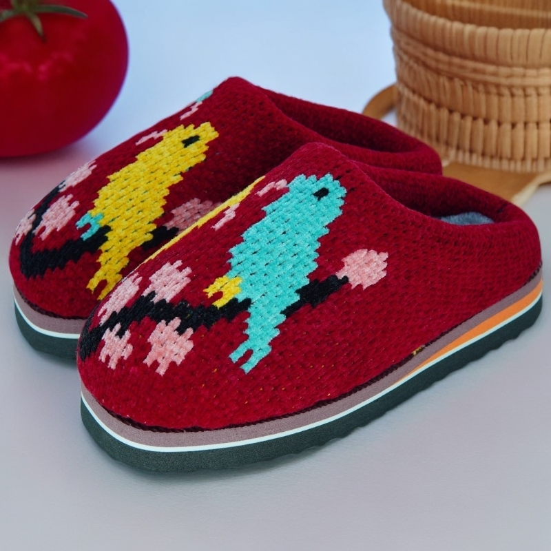 毛线编织新娘陪嫁加绒结婚女款女款2025拖鞋女款室内拖鞋