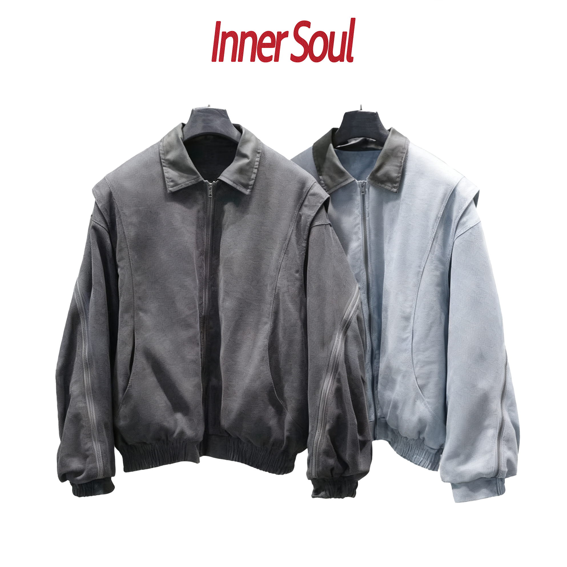 InnerSoul短款加绒复古洗水经典做旧冬季棉服棉衣保暖男女同款
