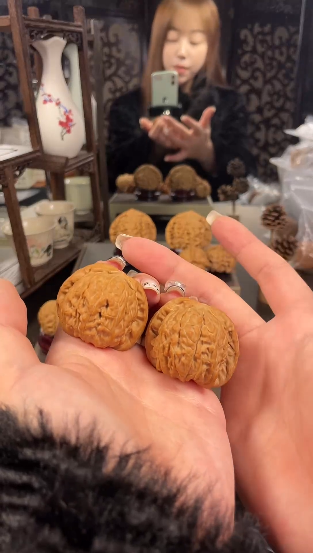 【闪购商品】文玩核桃把件白狮子41尺-8