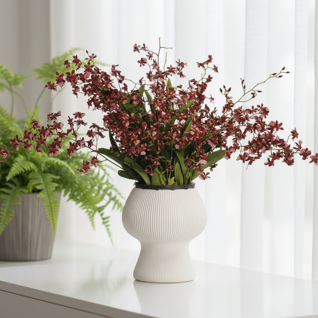 【送花盆】红色梦香兰7-12支花剑110杯室内桌面盆栽家庭绿植香兰花