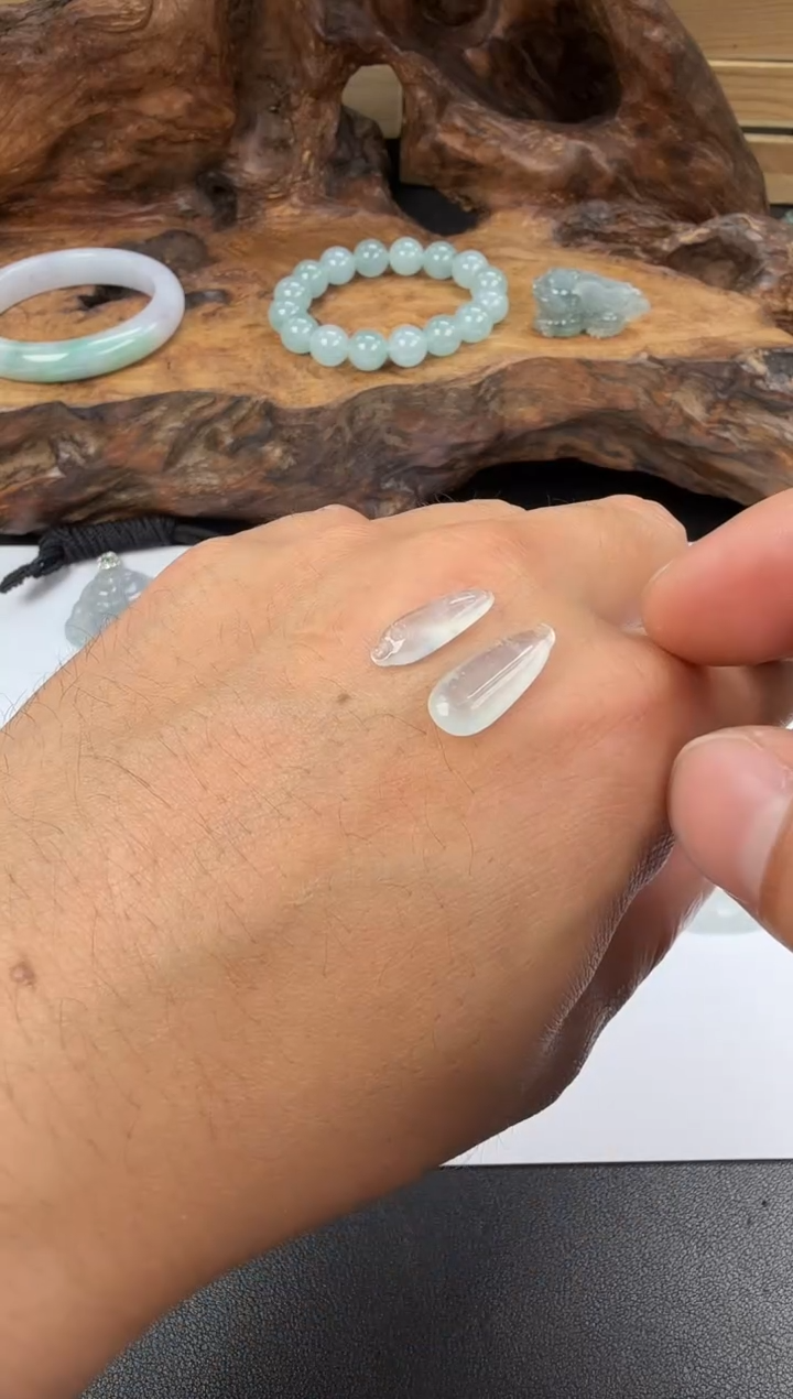 吊坠(不含链)未镶嵌翡翠翡翠饰品-15 一对