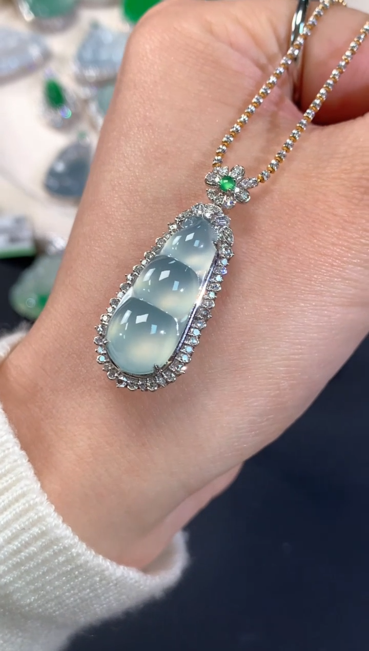 【闪购商品】翡翠吊坠(不含链)18K金镶嵌A414|16800