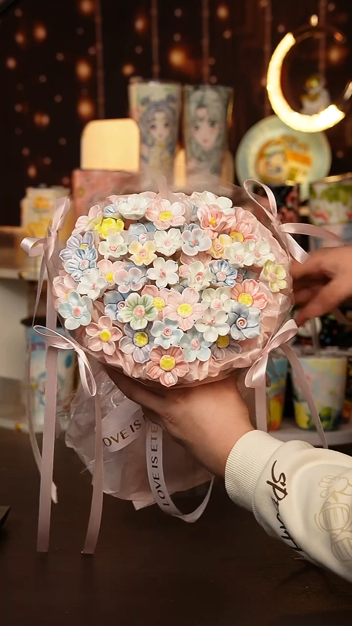 景德镇手工手绘文创陶瓷花（随机发6朵）