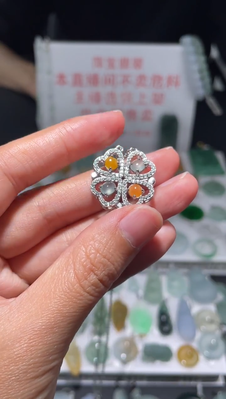 颈饰银S925镶嵌翡翠|挂件其它A1|