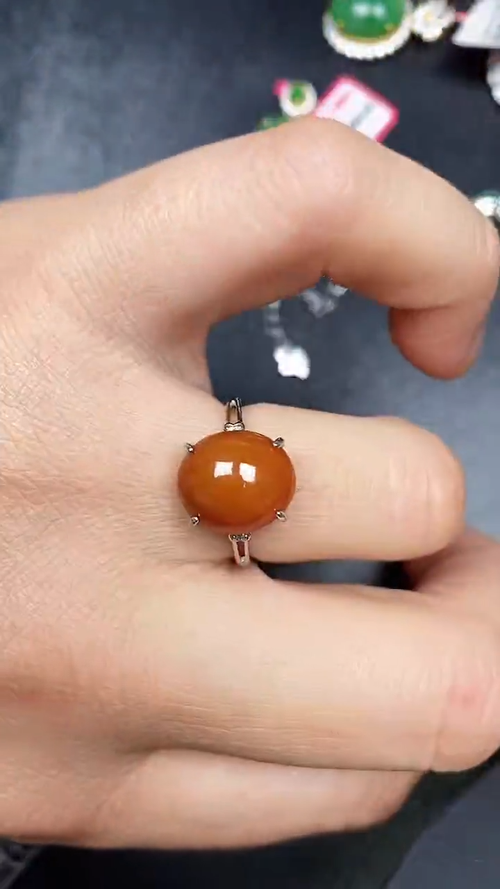 银S925镶嵌戒指翡翠9800