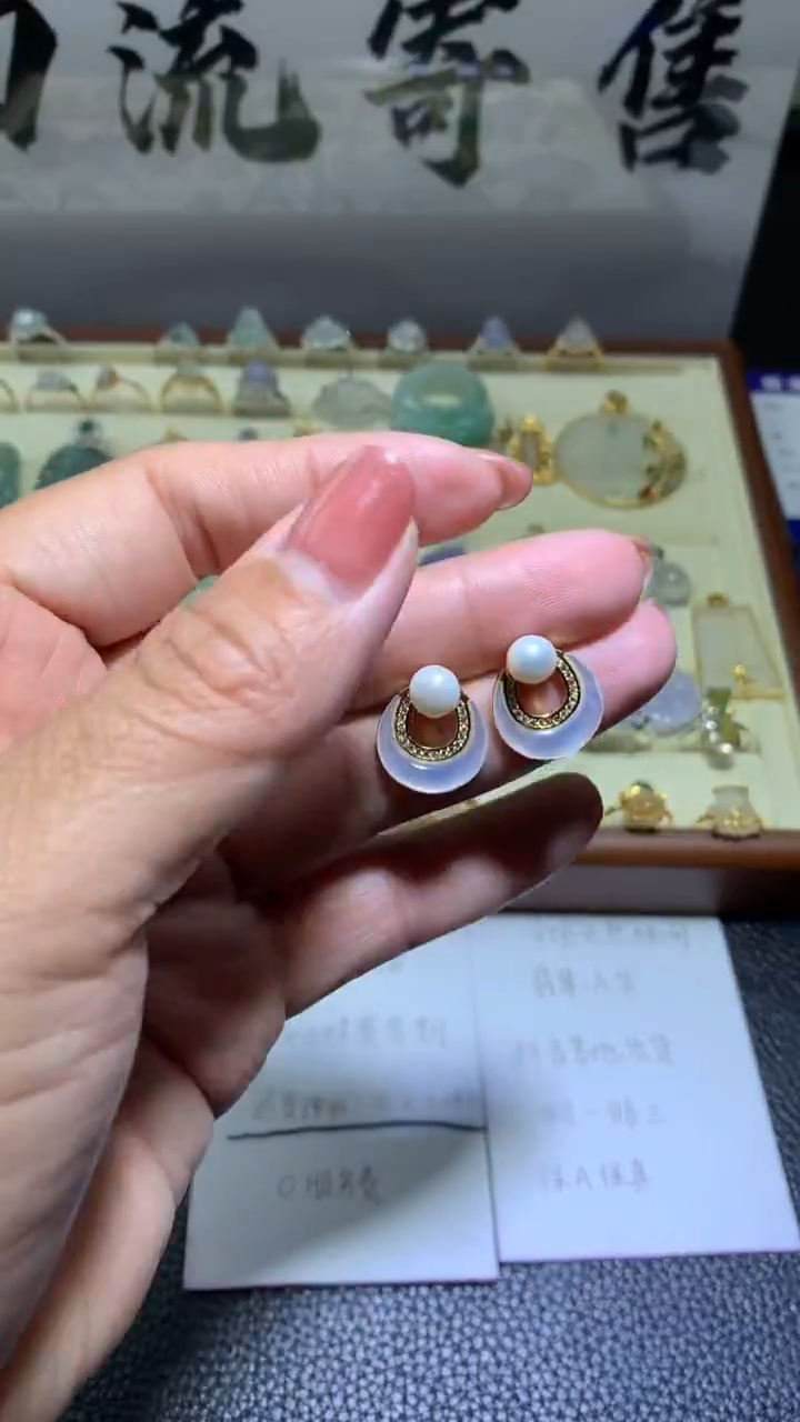 【闪购商品】淡水珍珠耳饰银S925镶嵌 053淡水珍珠