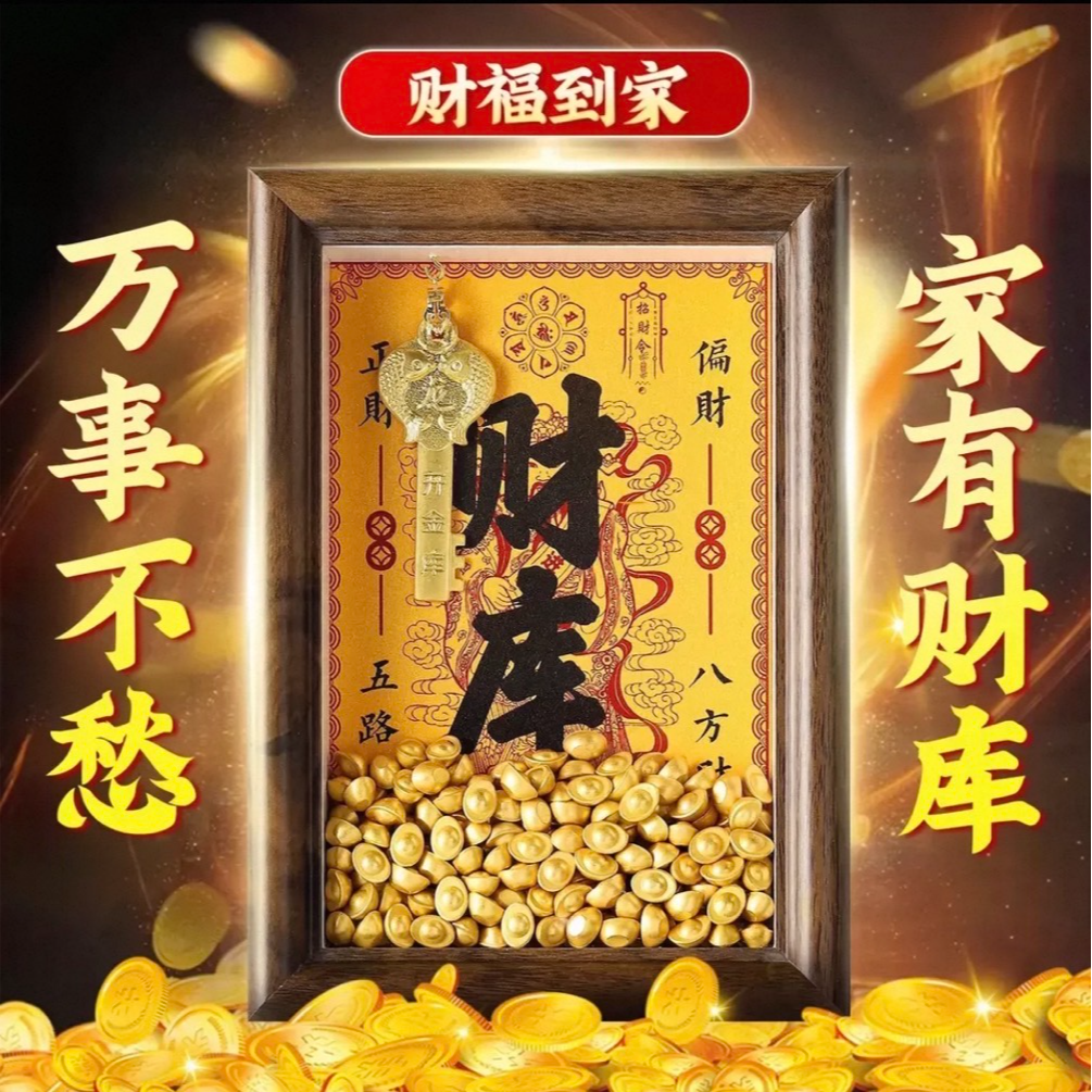 2025开金库财神财库相框 十二生肖