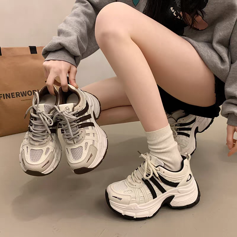 小敏家 清货~就几双 爆款潮流厚底小个子超火松糕百搭老爹鞋5883