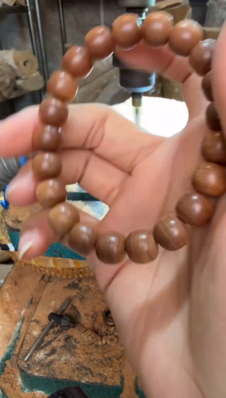 檀香木其他9x10黑肉虎皮纹单圈