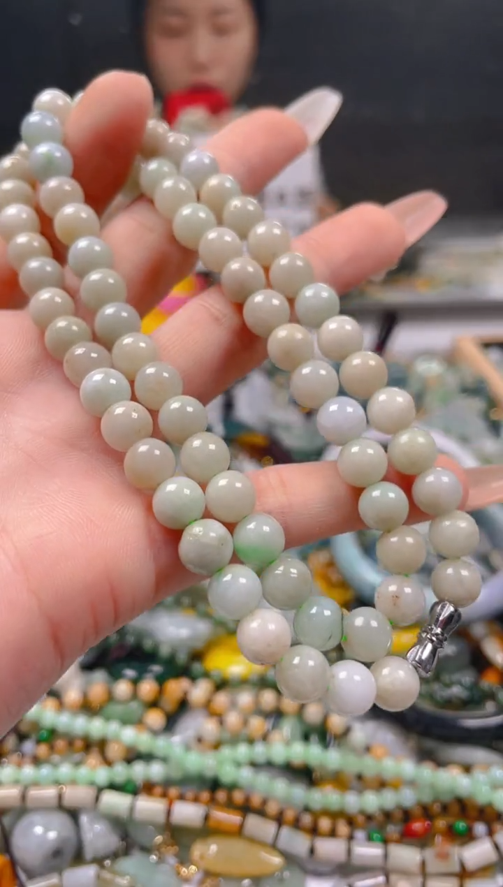 【闪购商品】翡翠颈饰未镶嵌7-8MM/R/翡翠A货一图一物