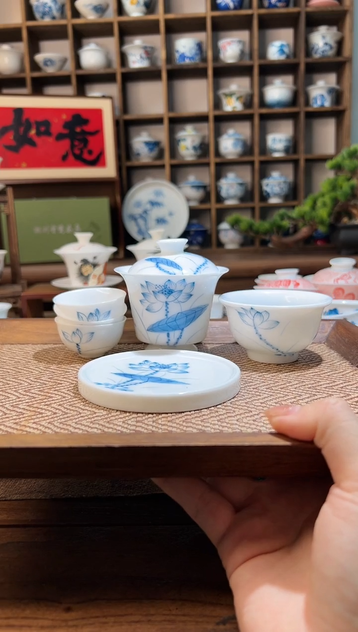 【闪购商品】手绘素荷花一套