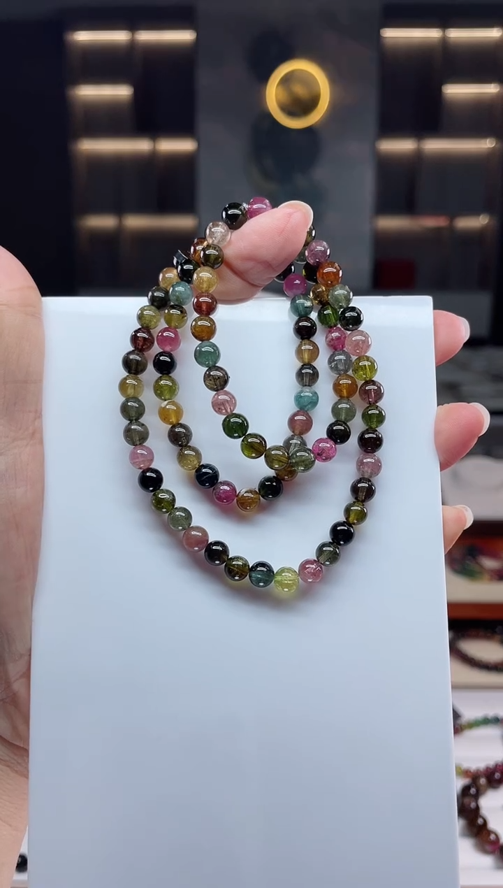 三圈手串未镶嵌碧玺（多样性发一条）Q