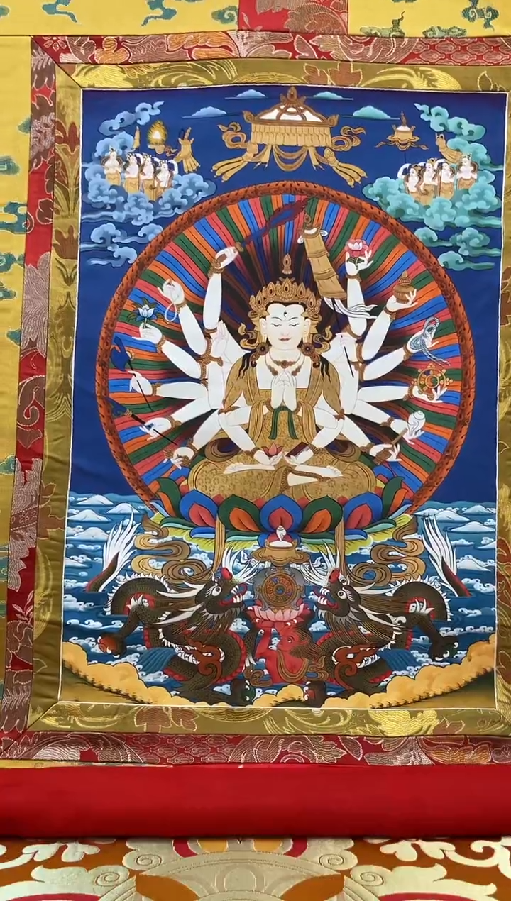 【闪购商品】卷轴画1.3金色龙布 准提 66