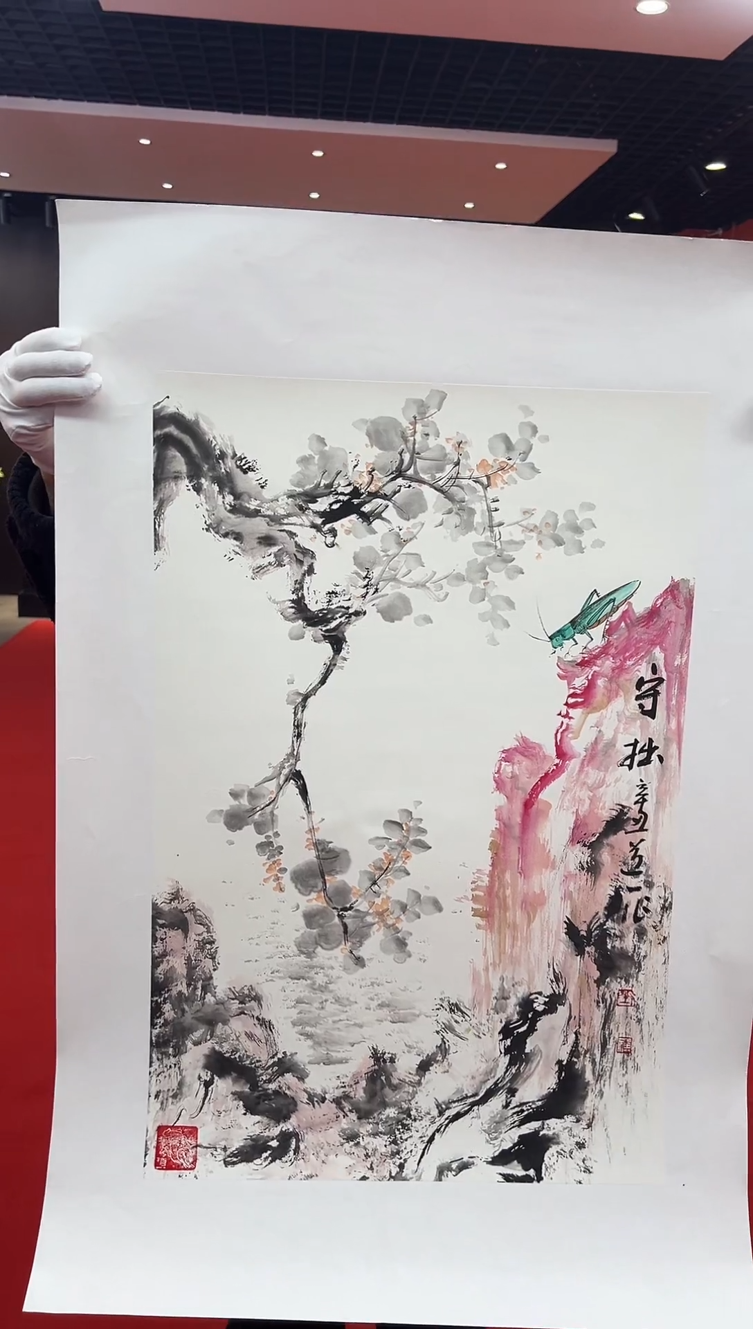 【闪购商品】国画道一老师手绘原作国画保真A3