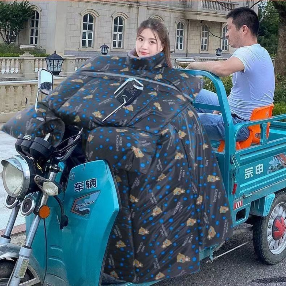 电瓶电动三轮车挡风被加绒加厚冬天骑车保暖装备防水防风被加大gc
