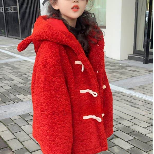 中大童潮童女童长袖洋气冬季外套气质时髦高定宽松加绒22226