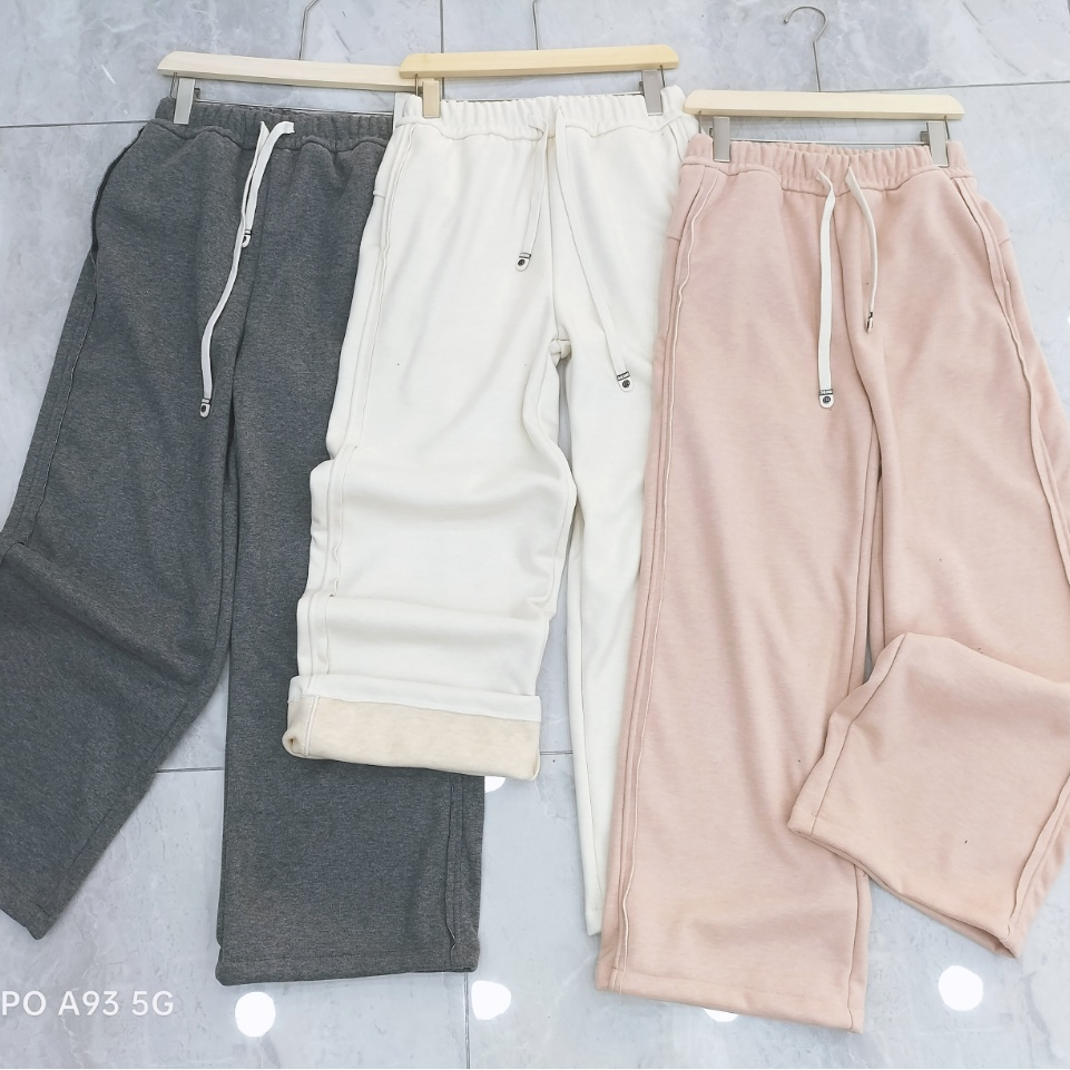 2025冬季新款加绒加厚考拉绒直筒裤0123