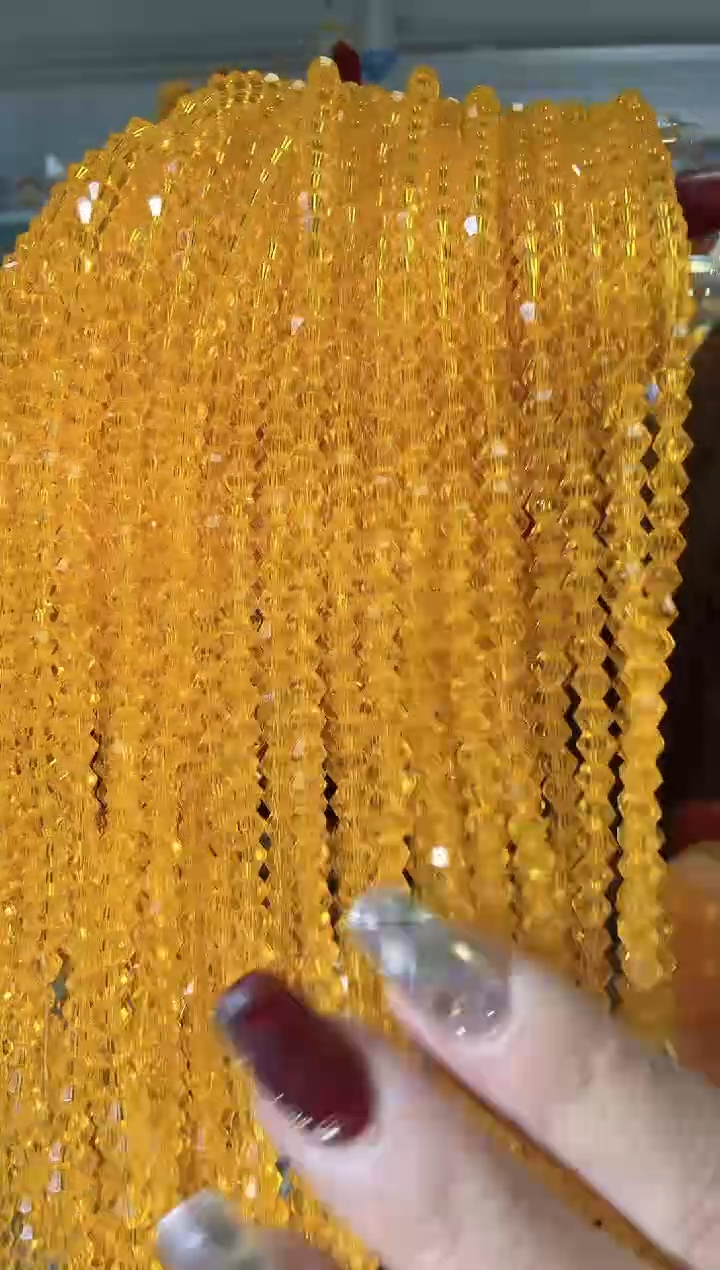 玻璃0392卡4水晶尖珠10条金色