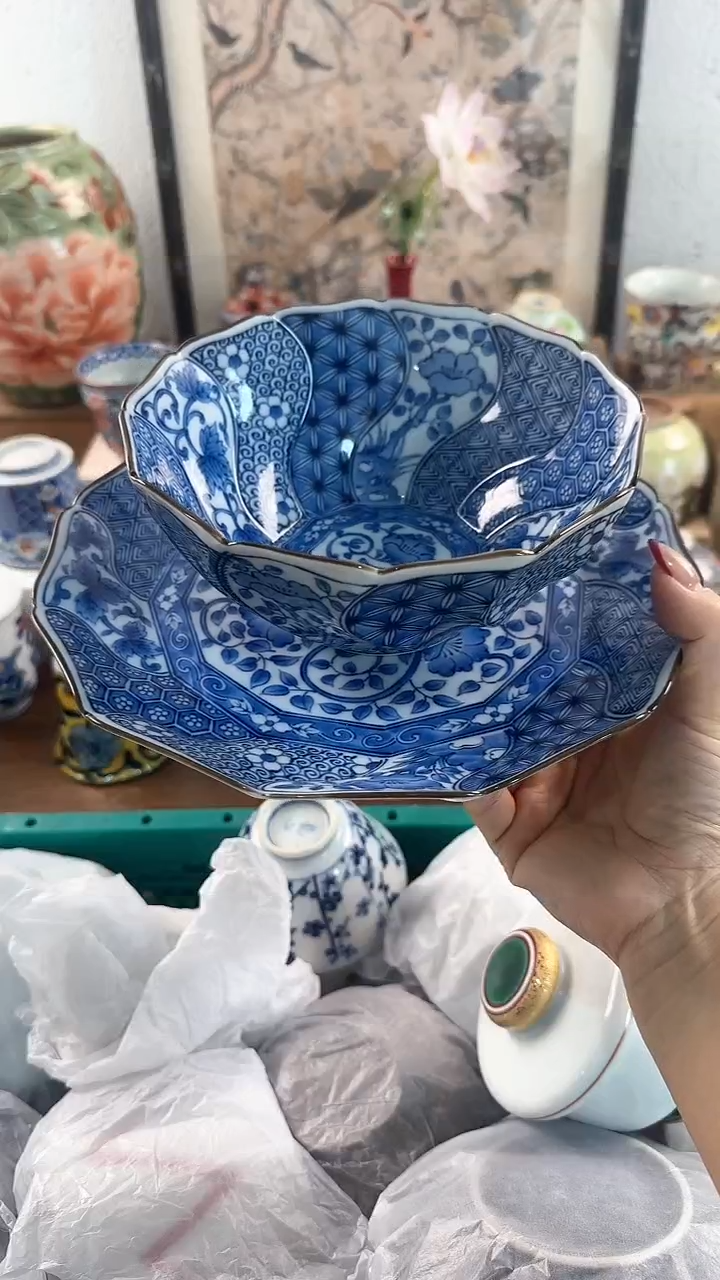 【闪购商品】茉莉甄选花铃青花碗+盘