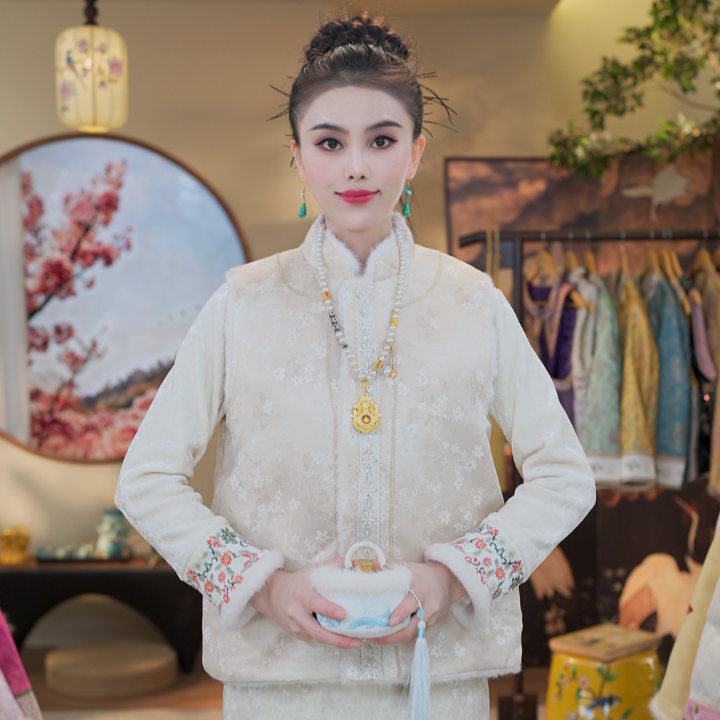 《幽兰-马甲》1180显气质2025春秋冬新款重工刺绣马甲背心