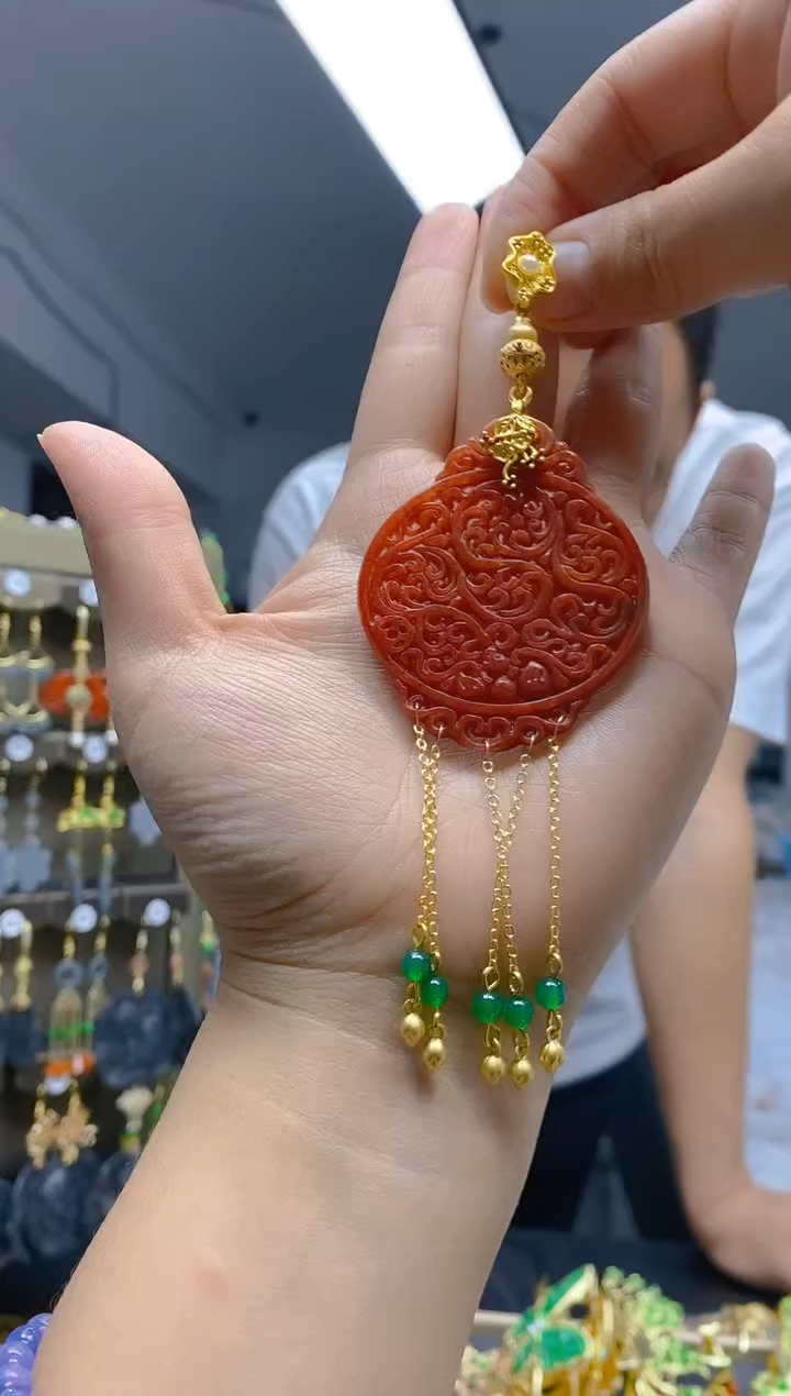 【闪购商品】翡翠耳饰合金0335翡翠压襟