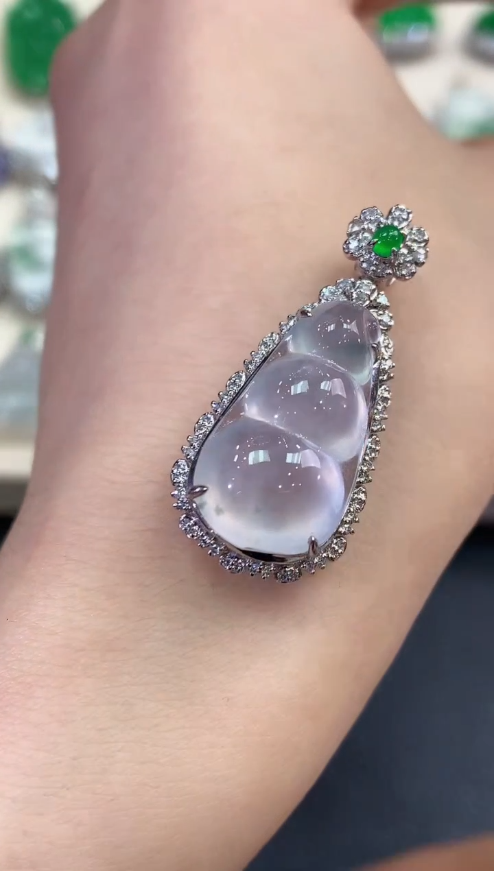 【闪购商品】翡翠吊坠(不含链)18K金镶嵌B148    