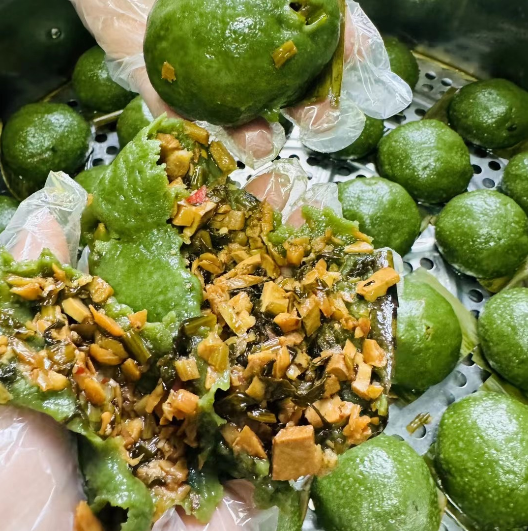 【青团】手工腊肉笋子青团  清明粑粑10个500G