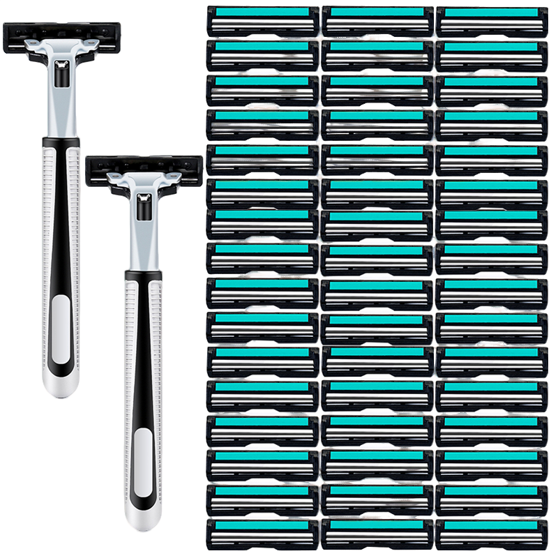 新店活动】手动剃须刀老式刮胡刀男刮脸刮毛剃胡刀刀片双层胡须刀