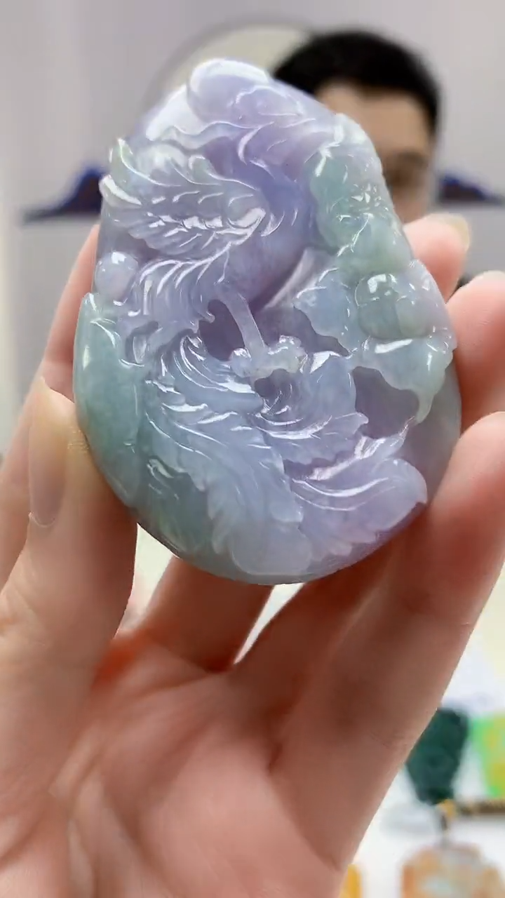 【闪购商品】定制翡翠未镶嵌5153zm-毛货挂件凤凰184