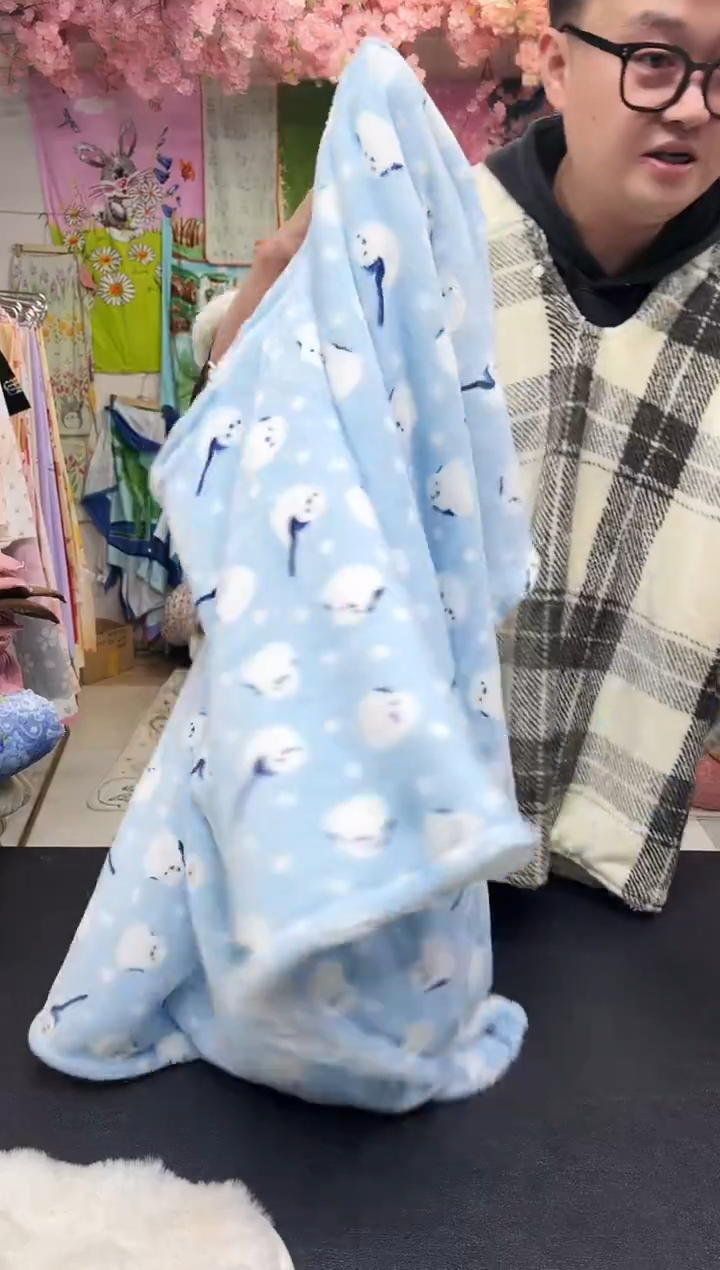 棉直播间链接斗篷毯子