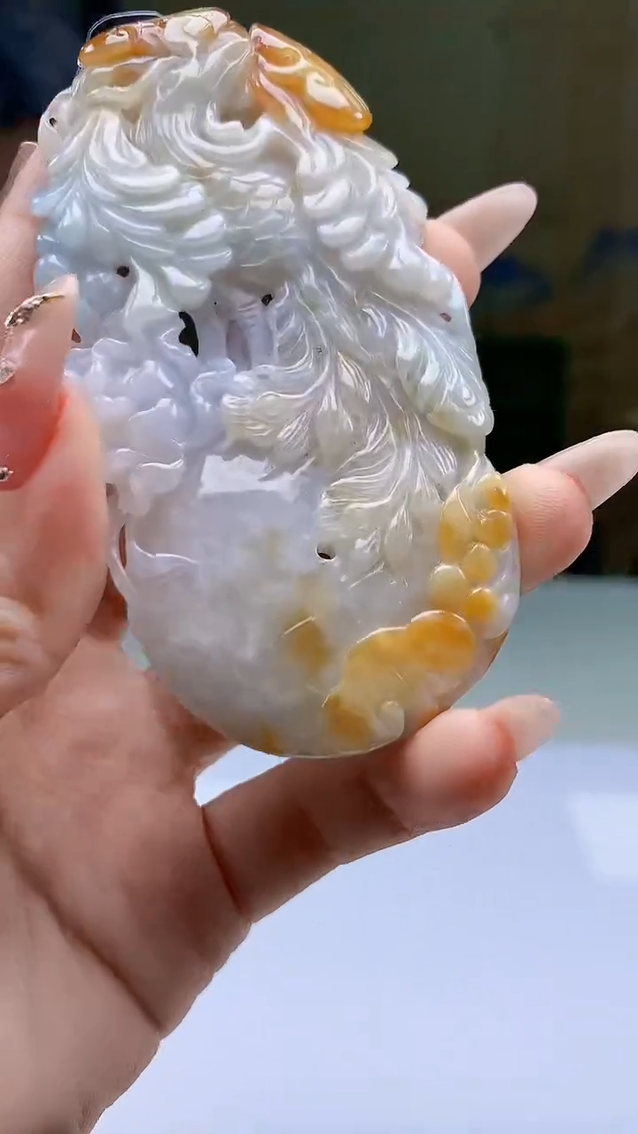 【闪购商品】定制翡翠未镶嵌4688ty-毛货挂件322