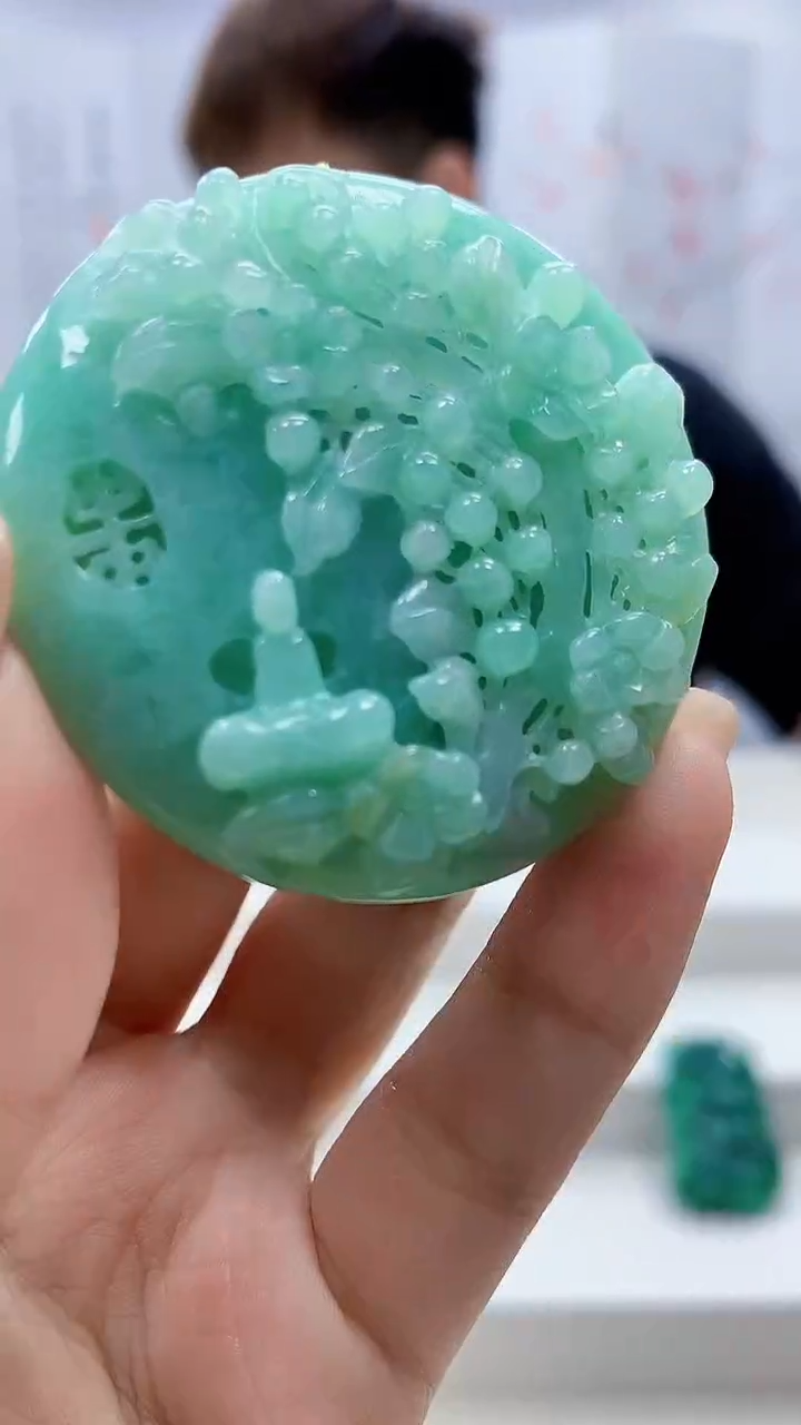 定制翡翠未镶嵌4868xx-毛货挂件34