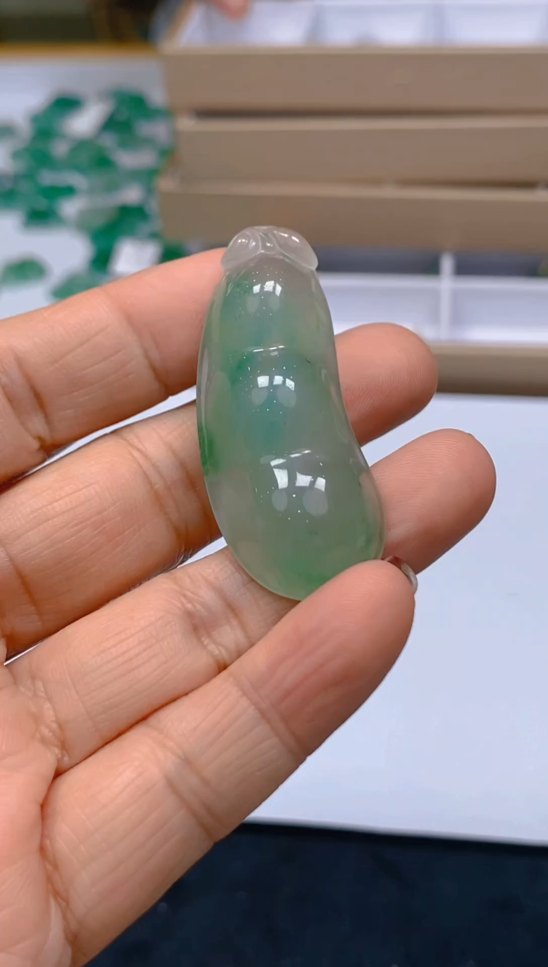 【闪购商品】石英质玉颈饰未镶嵌天然冰美人非洲翠036