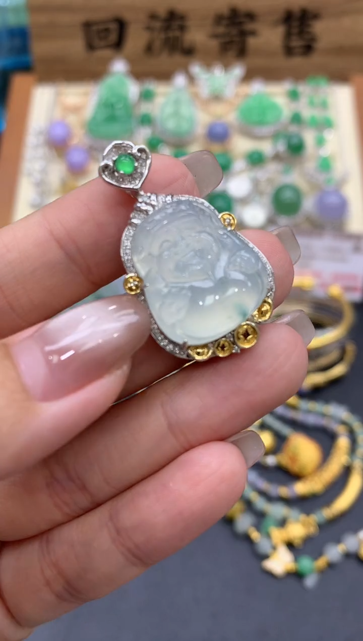 【闪购商品】翡翠颈饰18K金镶嵌433-中国好珍宝