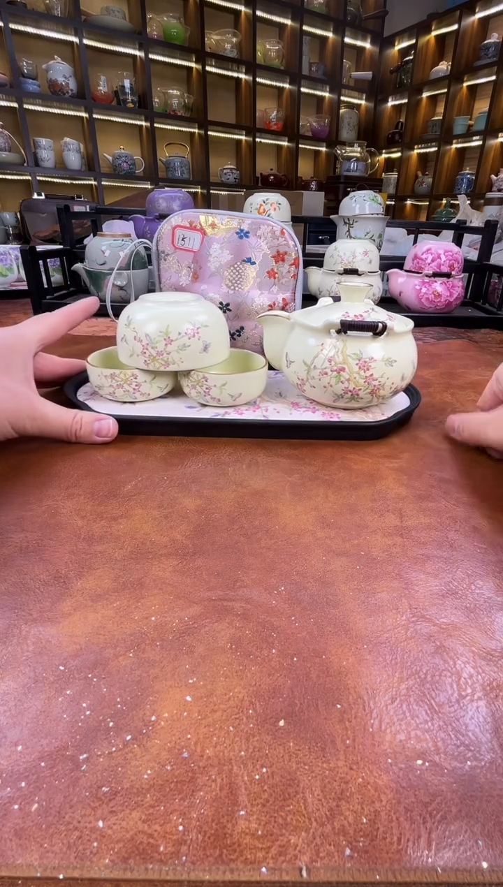 .桃花宝瓶旅行+长方桃花盘