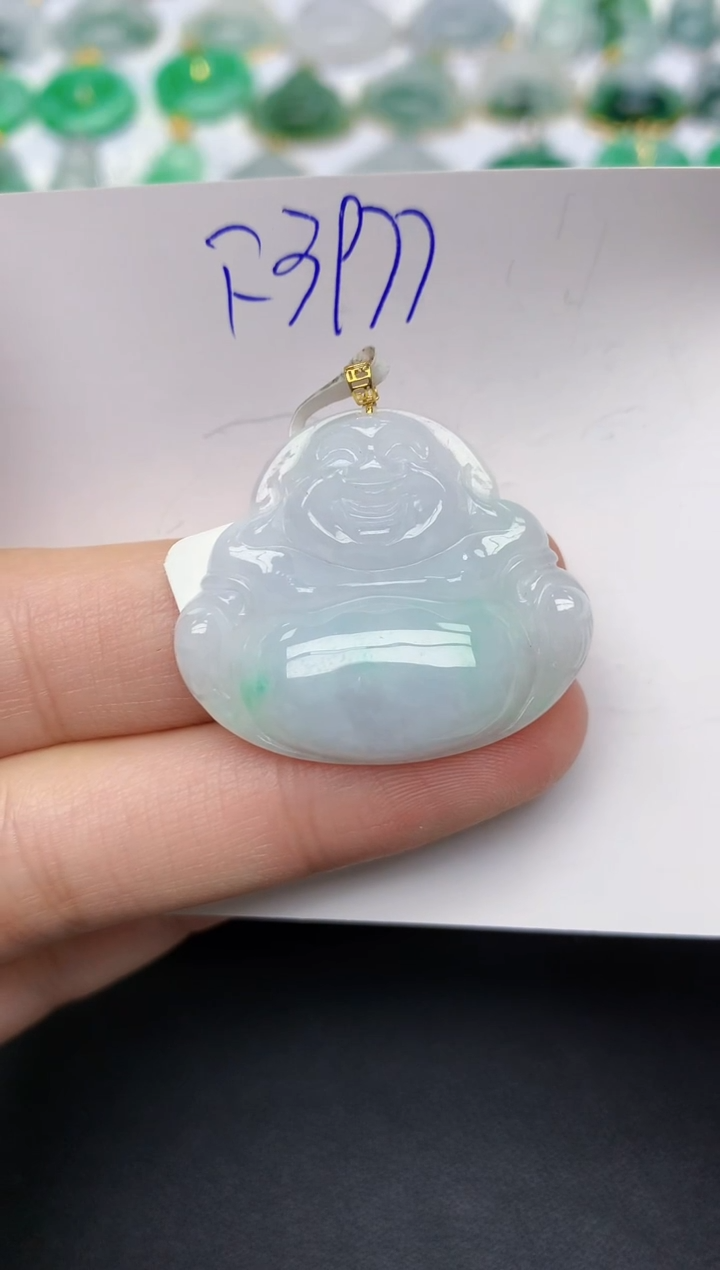 颈饰18K金镶嵌翡翠天然缅甸A货翡翠百元以上9元证书费自理